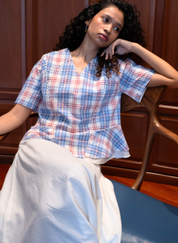 Scallop Peplum Blouse