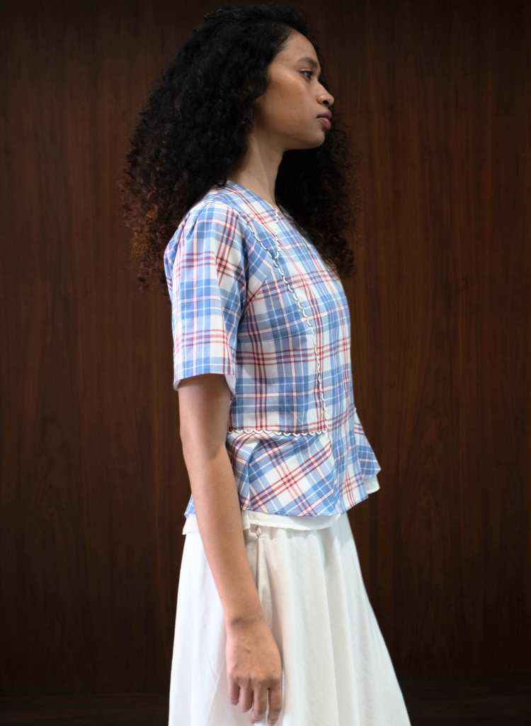 Scallop Peplum Blouse