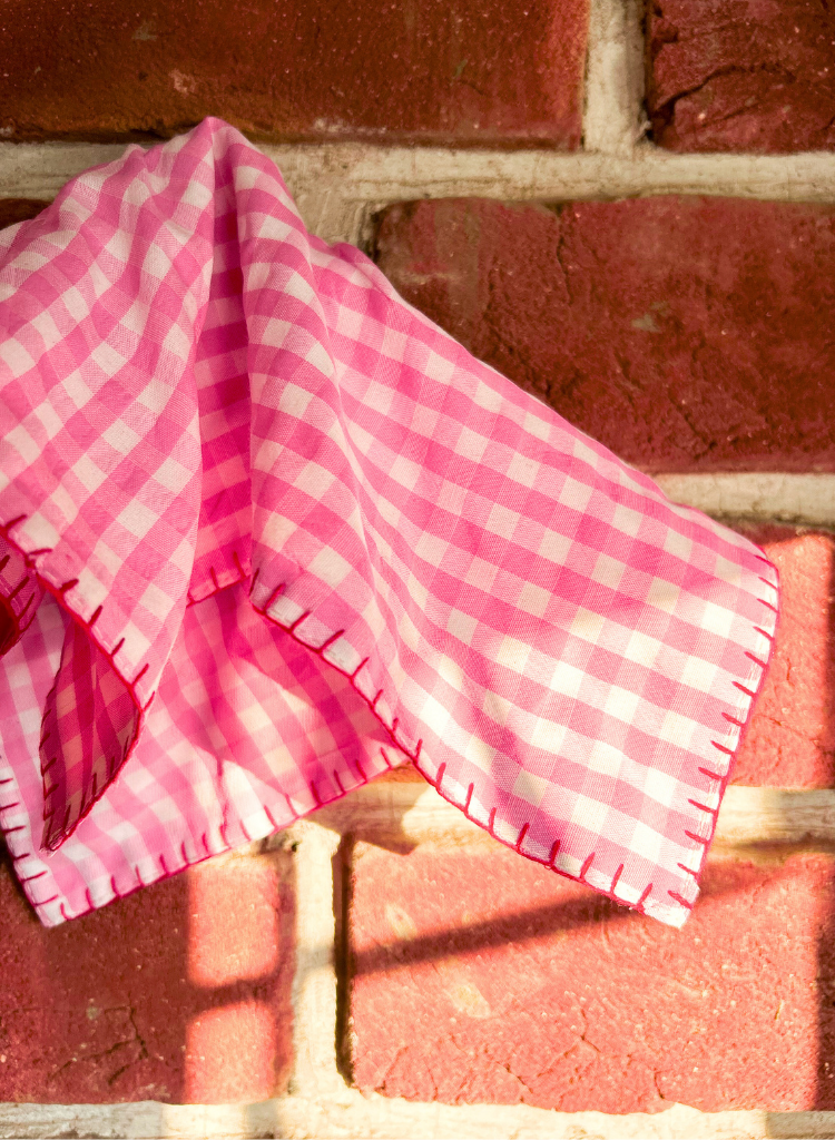 Checkered Embroidered Scarf Cirqlet