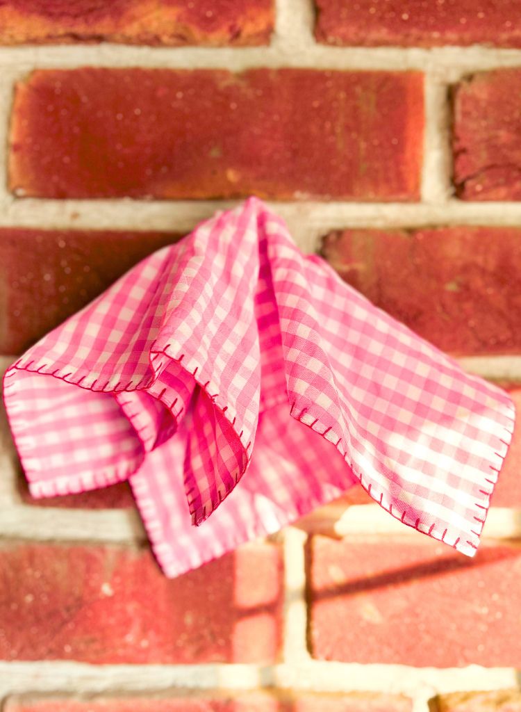 Checkered Embroidered Scarf Cirqlet