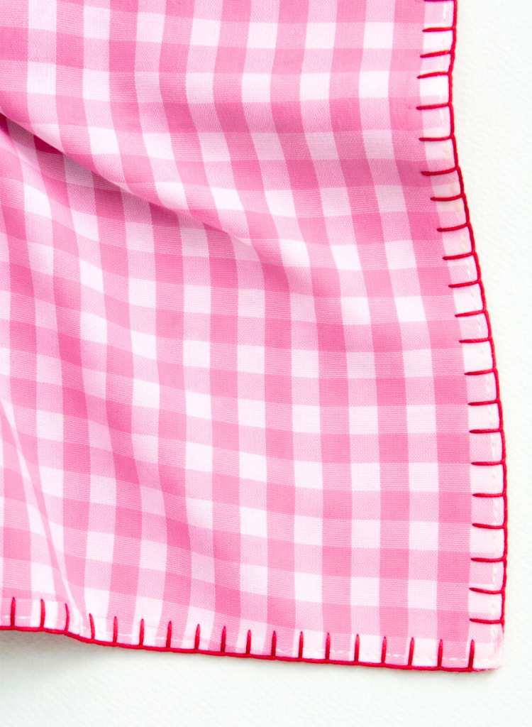 Checkered Embroidered Scarf Cirqlet