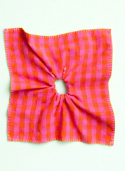 Checkered Embroidered Scarf Cirqlet