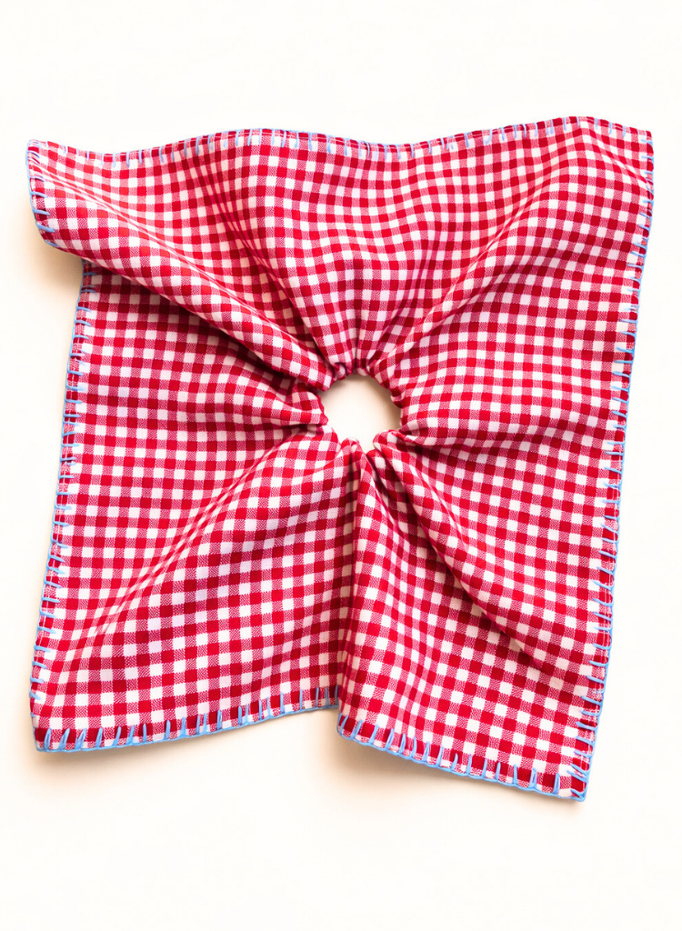 Checkered Embroidered Scarf Cirqlet