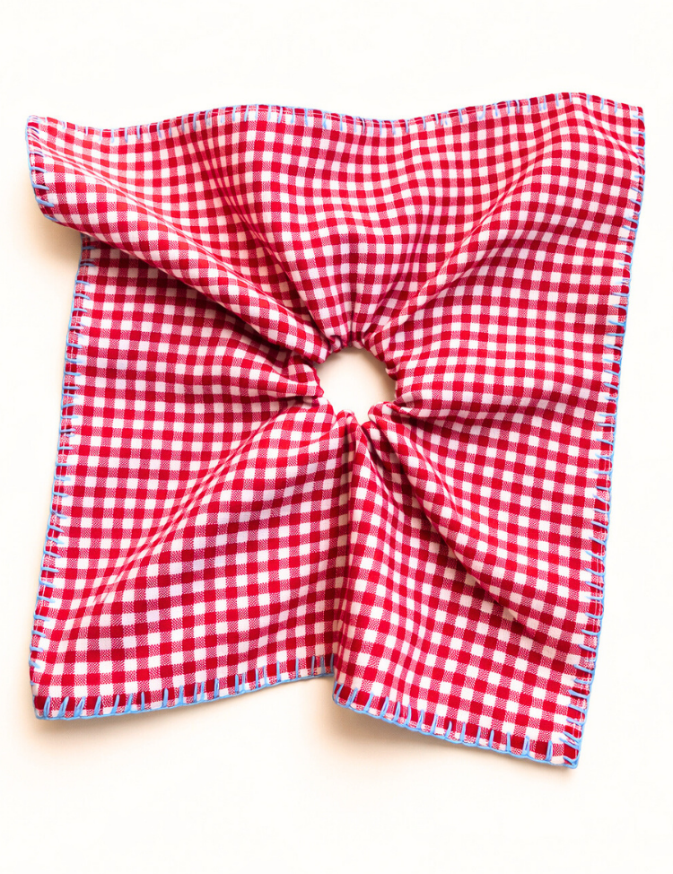 Checkered Embroidered Scarf Cirqlet