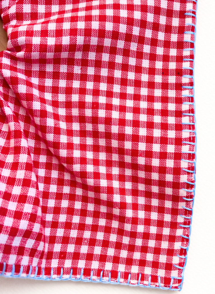 Checkered Embroidered Scarf Cirqlet