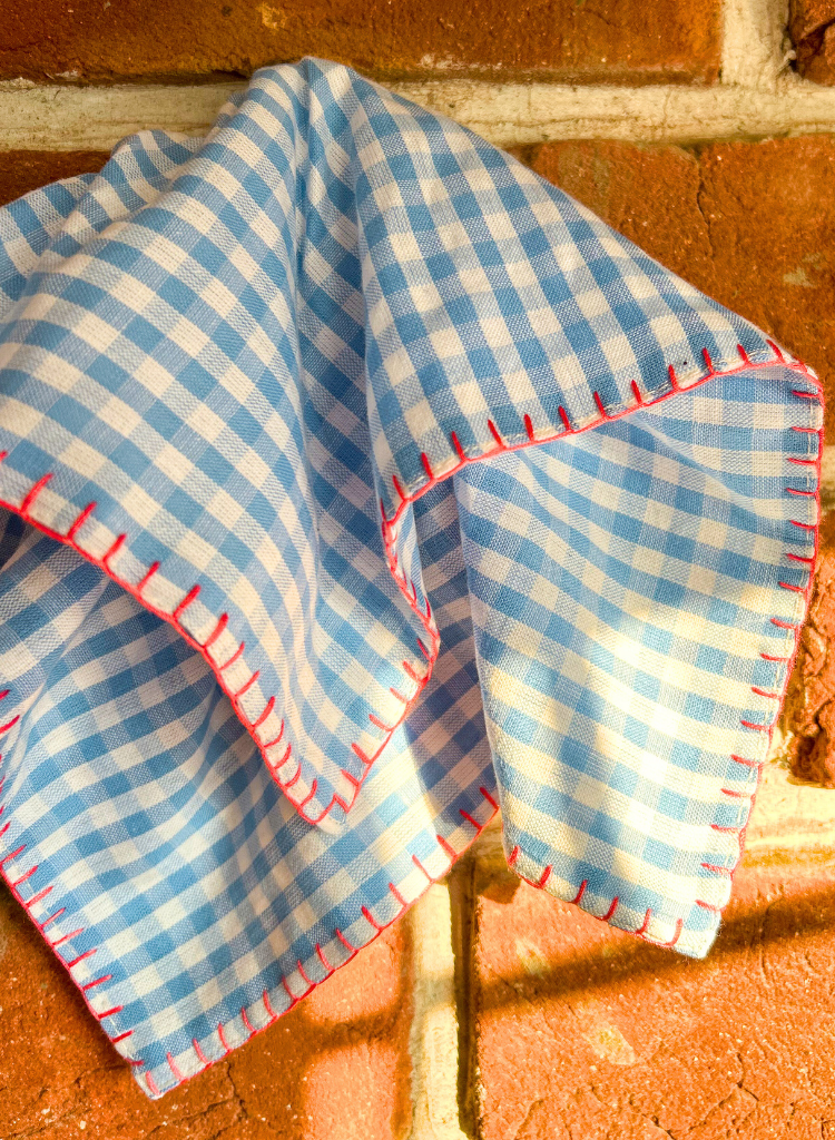 Checkered Embroidered Scarf Cirqlet