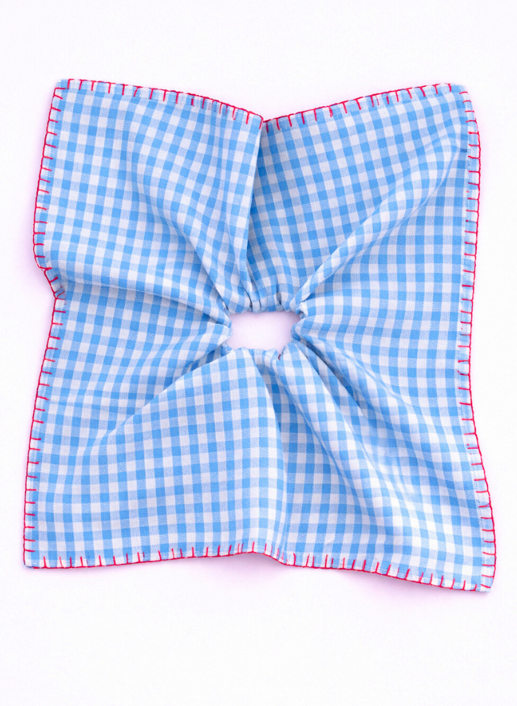 Checkered Embroidered Scarf Cirqlet