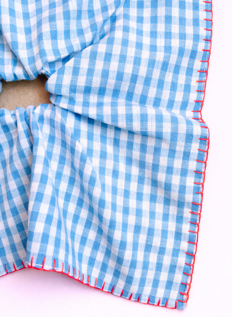 Checkered Embroidered Scarf Cirqlet