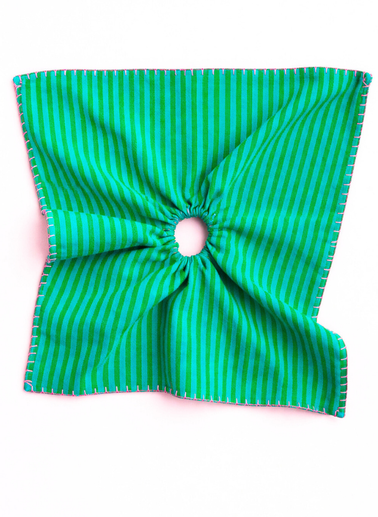 Striped Embroidered Scarf Cirqlet