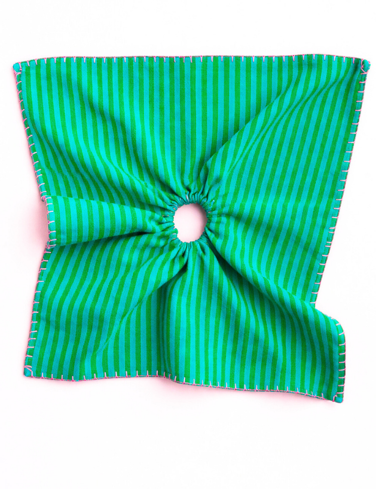 Striped Embroidered Scarf Cirqlet