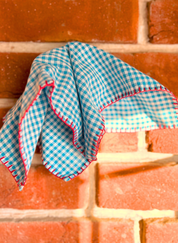 Checkered Embroidered Scarf Cirqlet