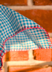 Checkered Embroidered Scarf Cirqlet