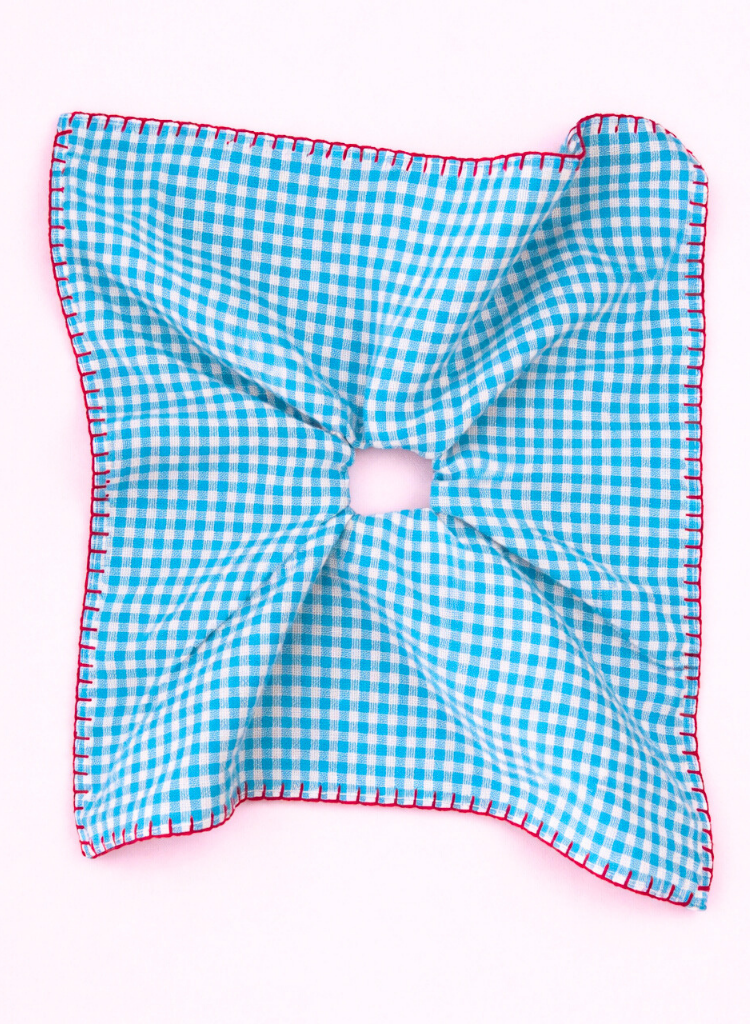 Checkered Embroidered Scarf Cirqlet