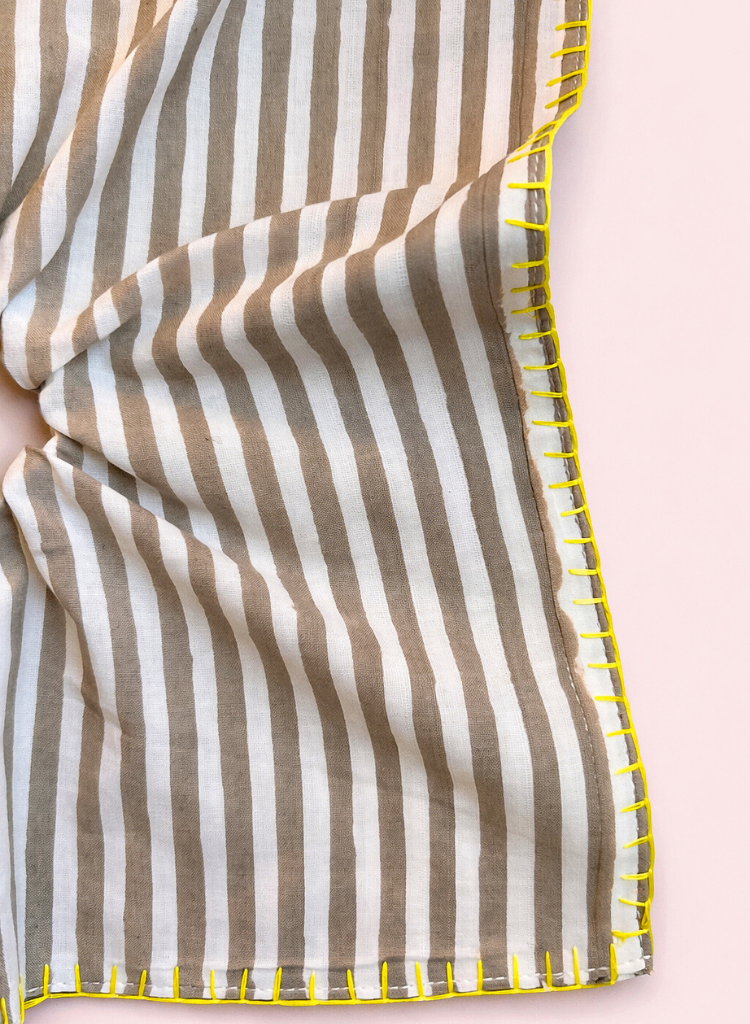 Striped Embroidered Scarf Cirqlet