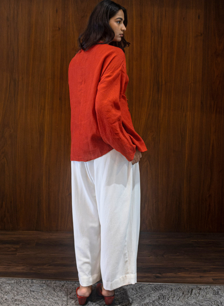 Scarlet Gathered Blouse