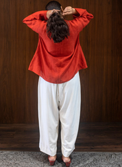 Scarlet Gathered Blouse