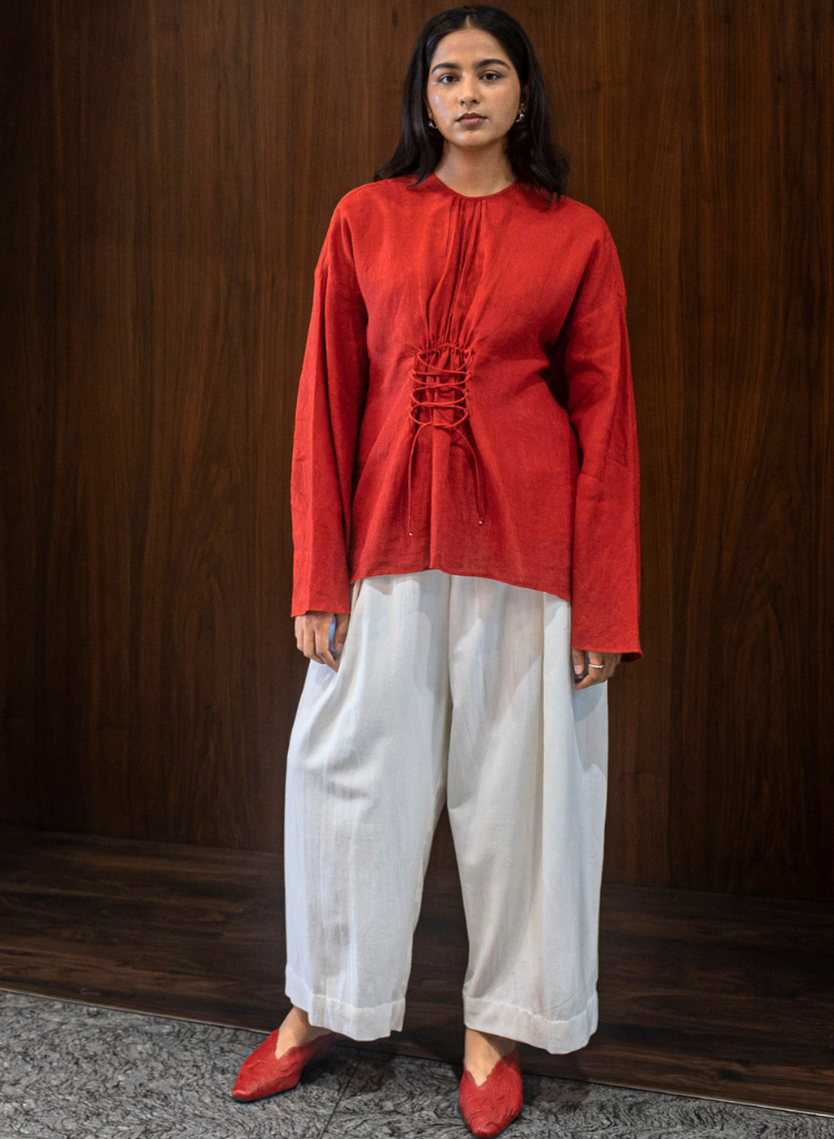 Scarlet Gathered Blouse