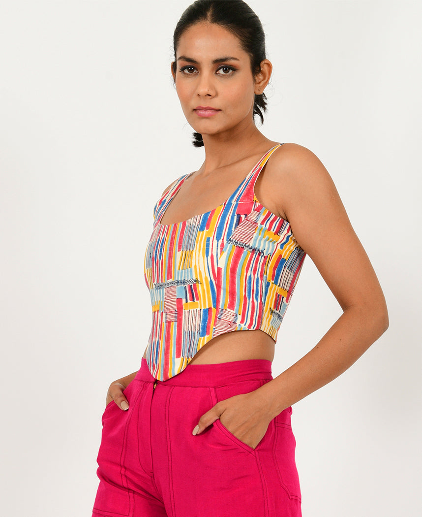 Scribble Linen Corset