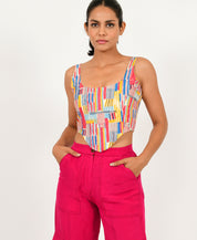 Scribble Linen Corset