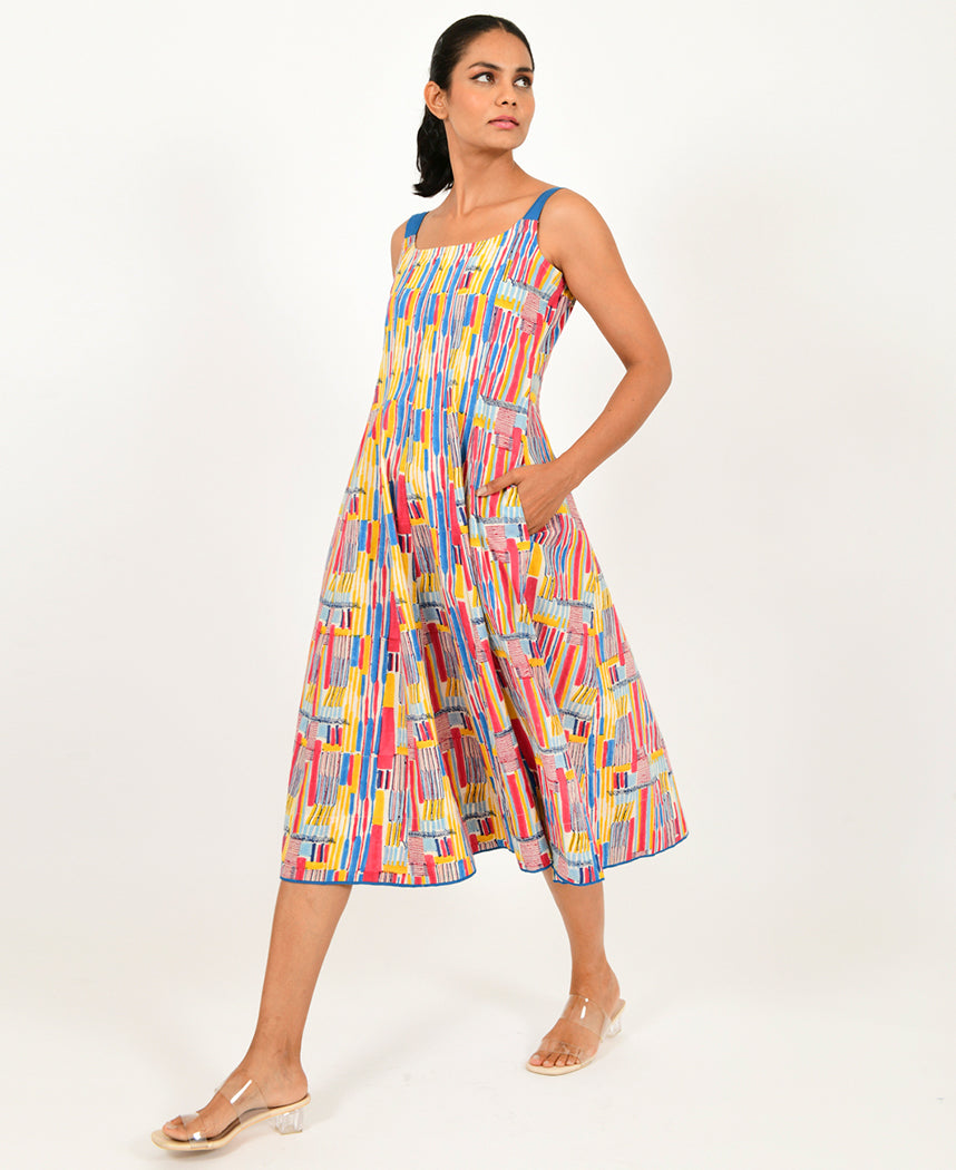 Scribble Linen Dress