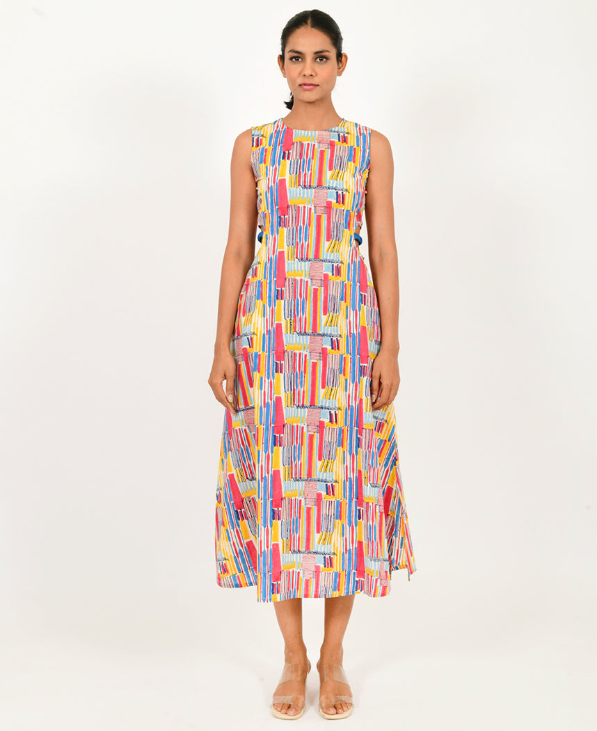 Scribble Side Cut Dress