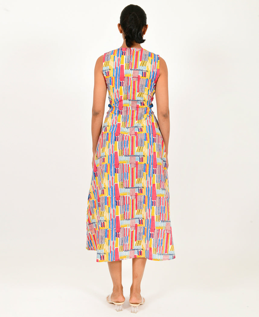 Scribble Side Cut Dress