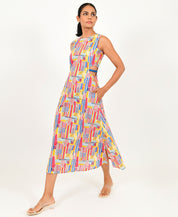 Scribble Side Cut Dress