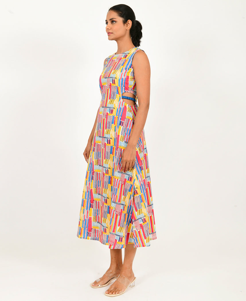 Scribble Side Cut Dress