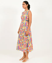 Scribble Side Cut Dress