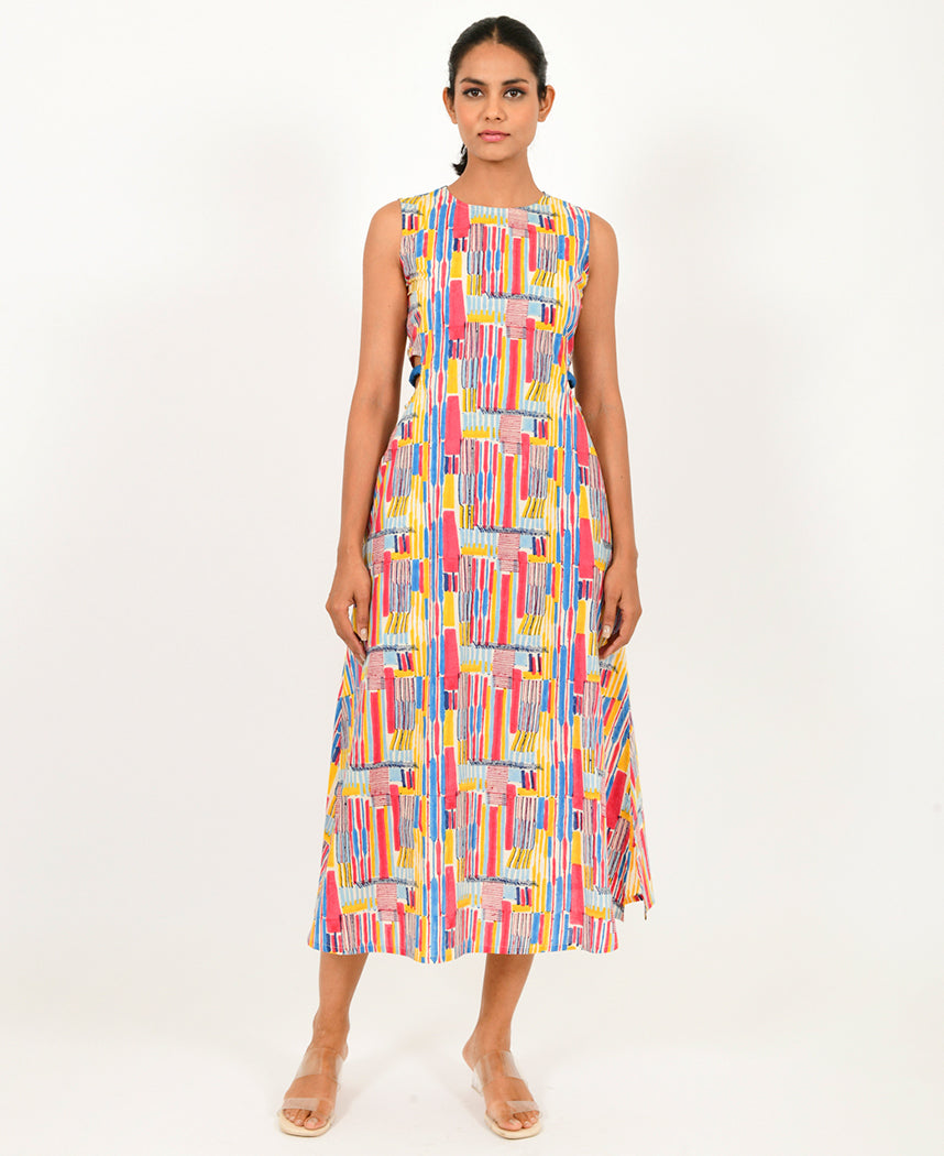 Scribble Side Cut Dress