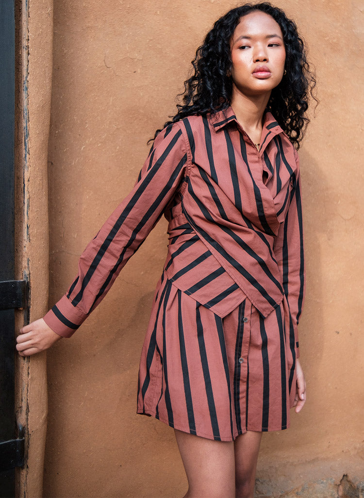 Seattle Stripe Shirt Dress