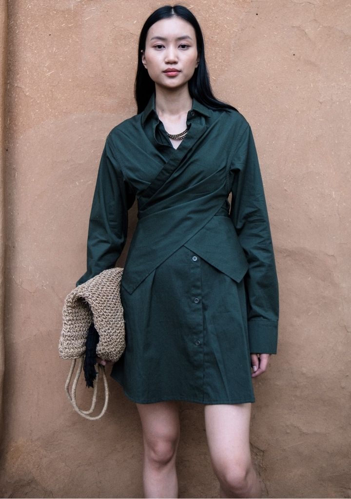 Seattle Wrap Shirt Dress