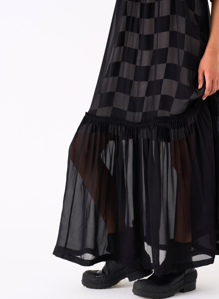 Sheer Bottom Frill Dress