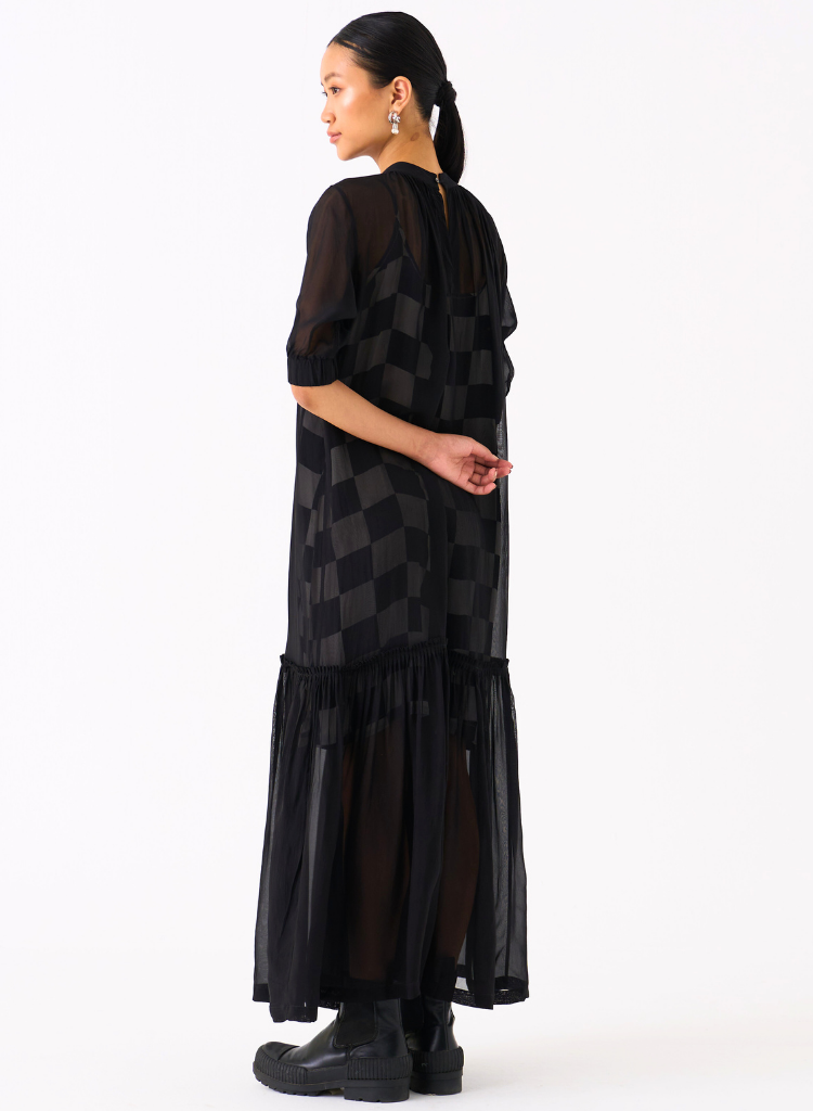 Sheer Bottom Frill Dress