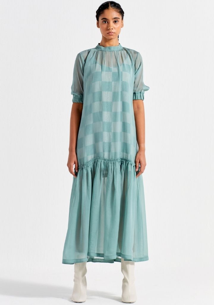 Sheer Bottom Frill Dress