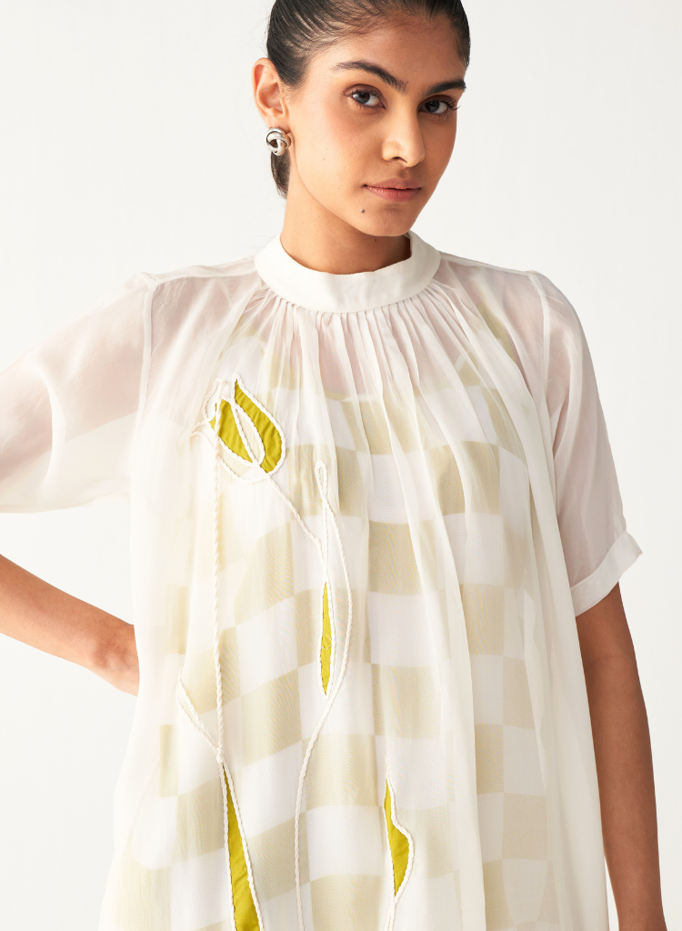 Sheer Bottom Frill Dress