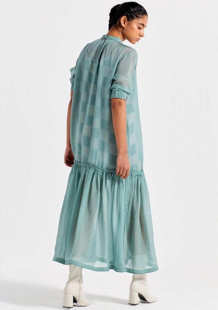 Sheer Bottom Frill Dress