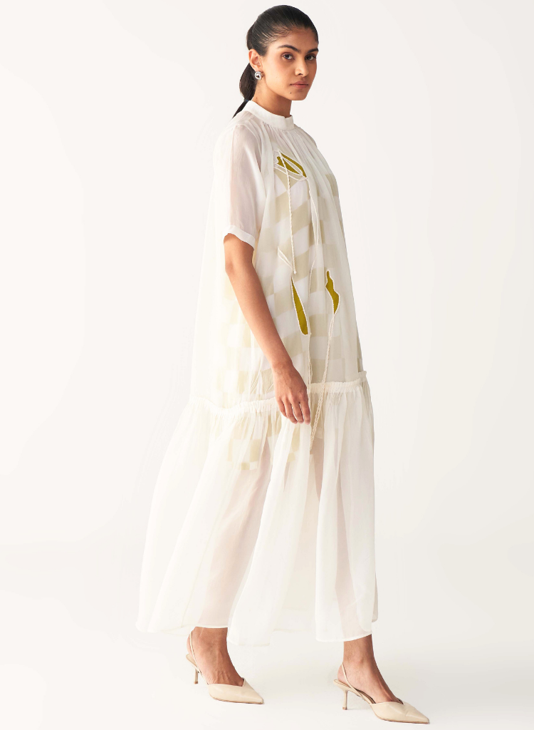 Sheer Bottom Frill Dress