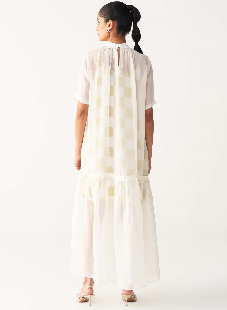 Sheer Bottom Frill Dress