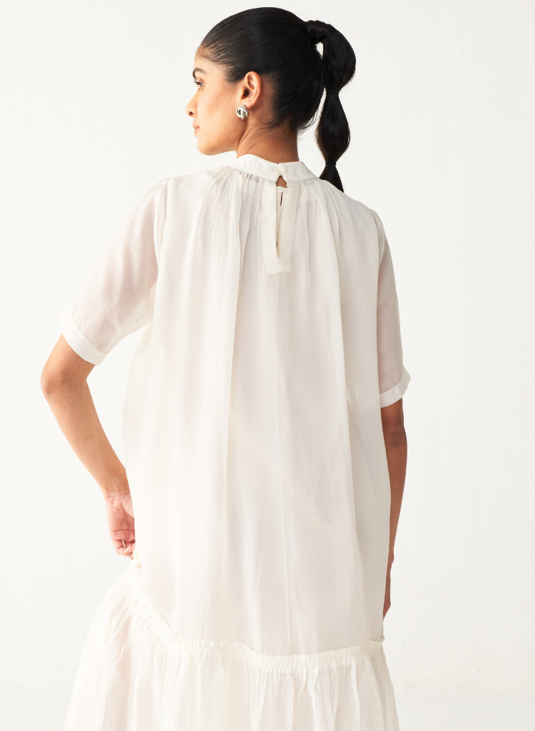 Sheer Bottom Frill Dress