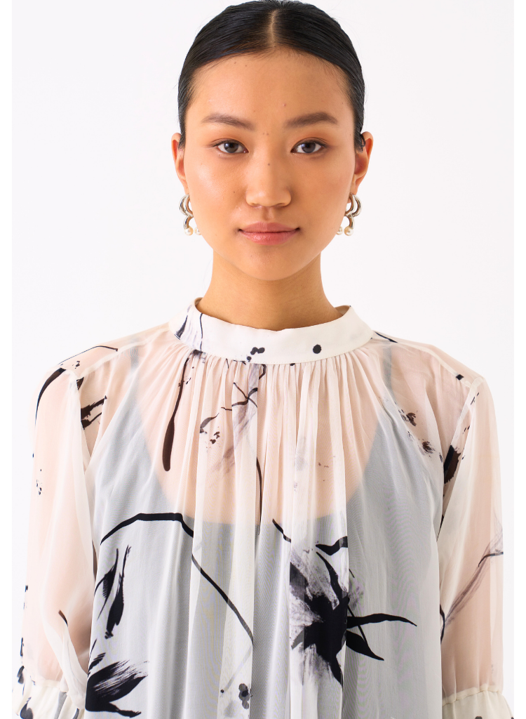 Sheer Bottom Frill Dress