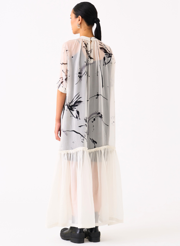 Sheer Bottom Frill Dress