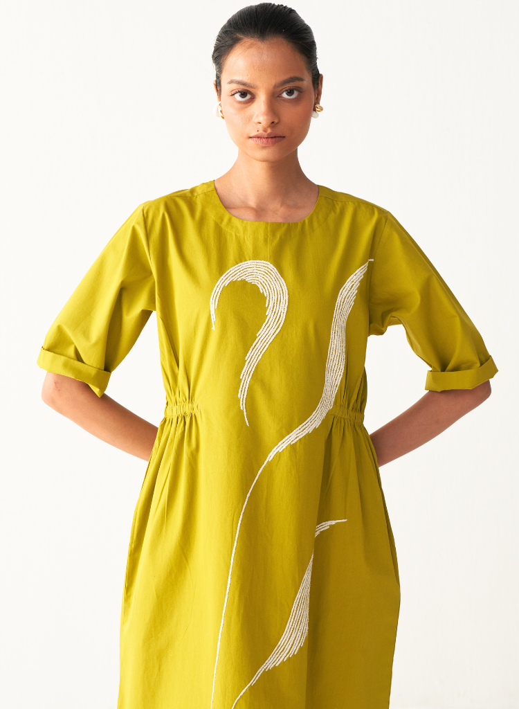 Sheer Bottom Panel Dress