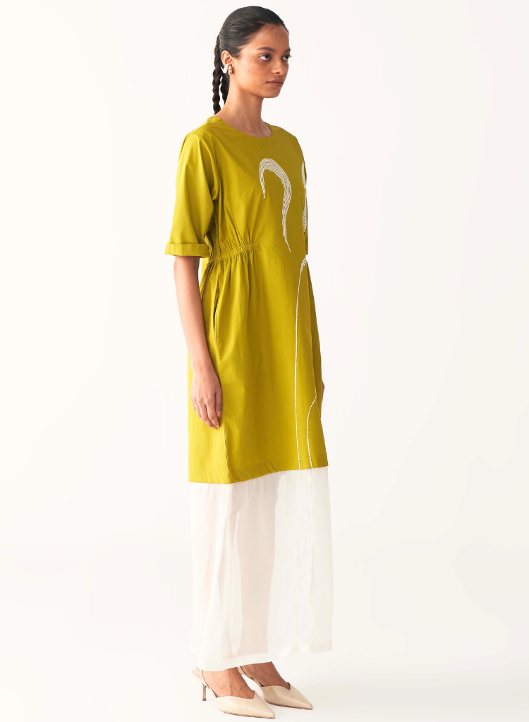 Sheer Bottom Panel Dress