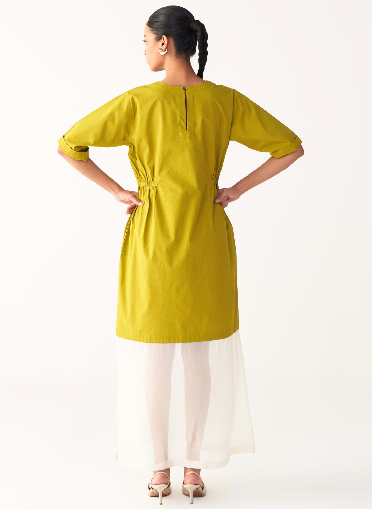 Sheer Bottom Panel Dress