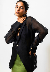 Sheer Organza Blazer