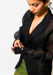 Sheer Organza Blazer