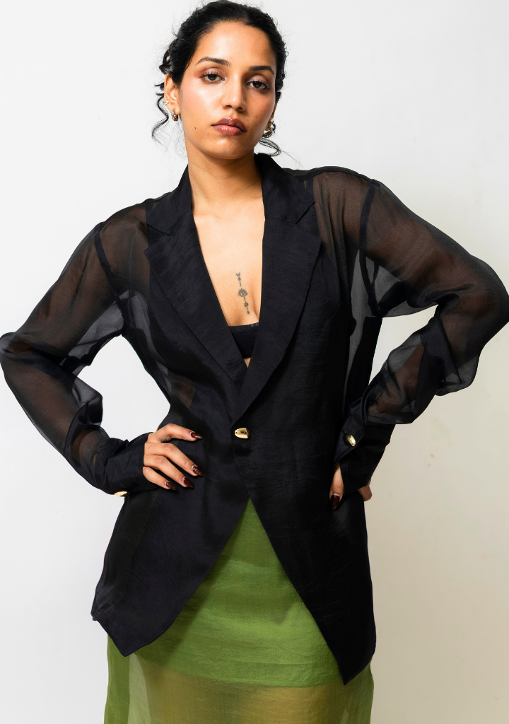 Sheer Organza Blazer