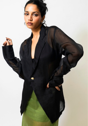 Sheer Organza Blazer