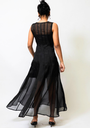 Sheer Organza Midi Dress